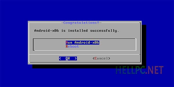 Android installed successfully, Restart your computer