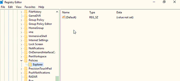 Create NoDrives DWORD in Policies