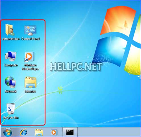 Desktop icons in Windows 7