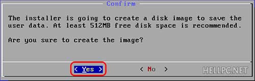 Create disk image to save user data