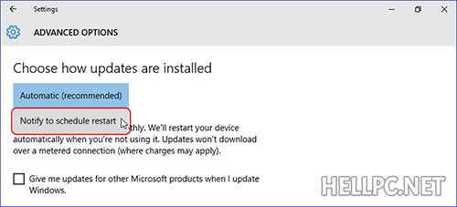 Disable Automatic Restarts in Windows 10 after Updates