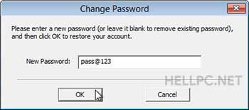 Type new password and click OK