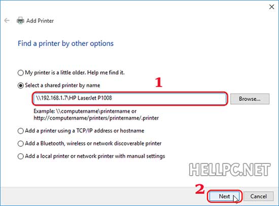Connect a shared printer to your PC
