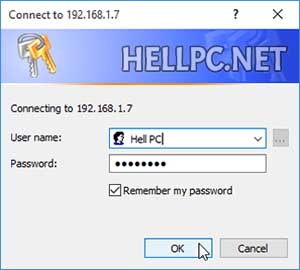 Enter credentials to connect to the printer