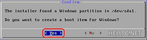 Select Yes to make boot entry for Windows to dual boot with Android