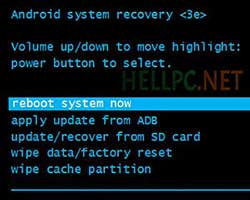 Select Reboot System Now from Recovery