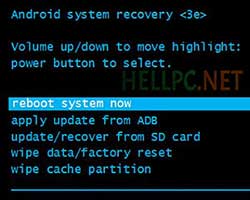 Select Reboot System Now from Recovery to downgrade lenovo a6000 plus to kitkat