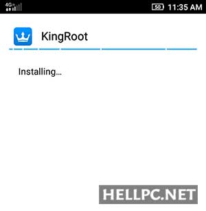 KingRoot installation in progress