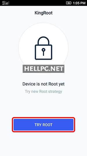 Tap on TRY ROOT to root your Android phone without PC