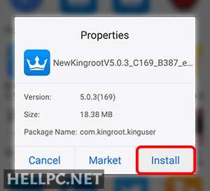 Tap on Install to Start KingRoot Installation and root your android phone using KingRoot