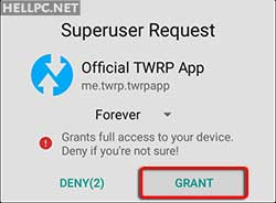 Grant Root permissions to TWRP app on android