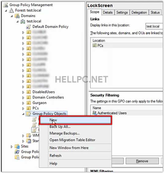 Create a New Group Policy Object