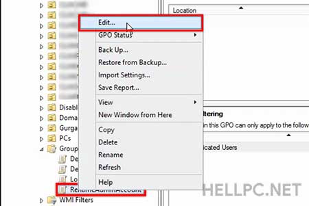 Edit Group Policy Object's Settings