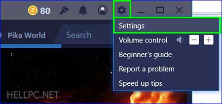 Click on Gear icon and Select Settings