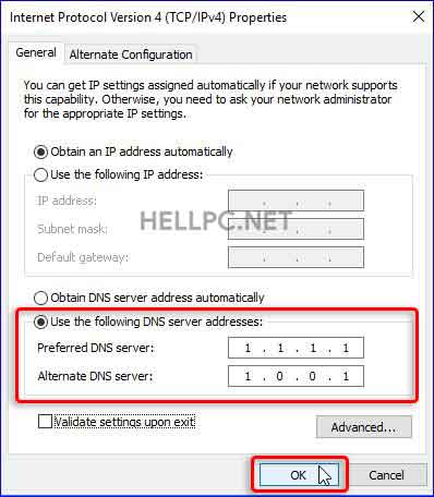 Manually Configure Cloudflare DNS in your Computer