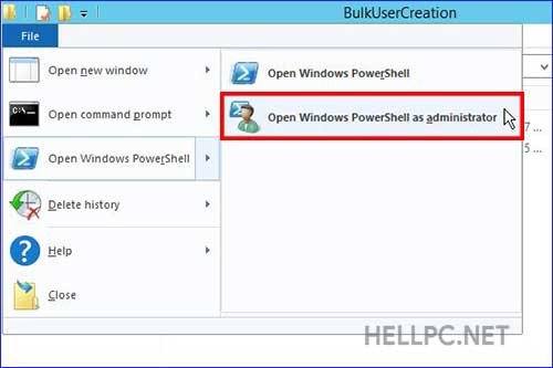 Open PowerShell as Administrator in the Same folder to create bulk AD users
