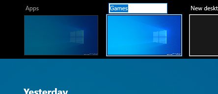 Rename Virtual Desktops in Windows 10