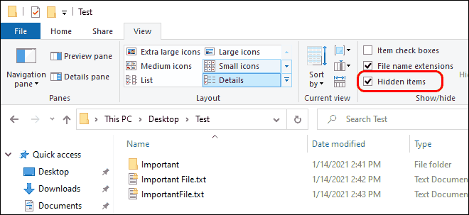 Enable Hidden Items In Windows Explorer