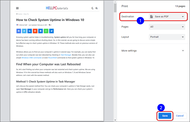 Press Ctrl And P Then Choose Save As Pdf As Destination And Click Save