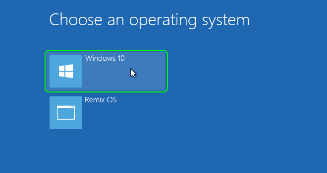 Select Windows 10 Option To Boot Into Windows