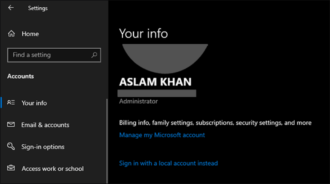 Sign in with Microsoft Account successful