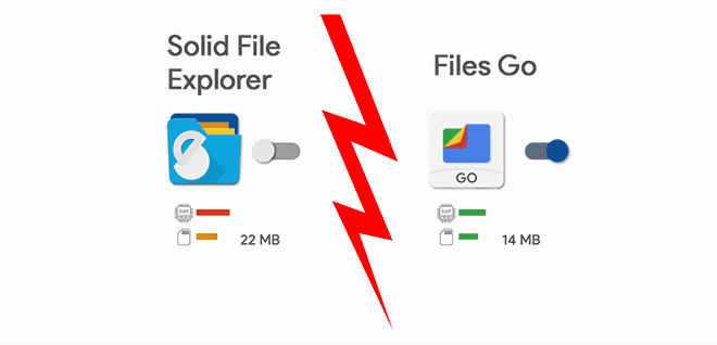 Solid File Explorer Versus Files Go Android Apps