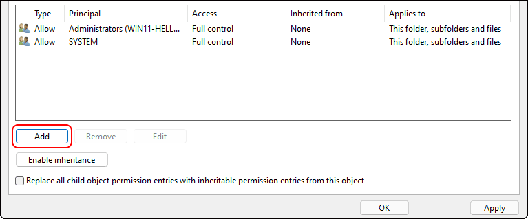 Click Add To Add Another User And Grant Him Permissions On The Selected File Or Folder In Windows