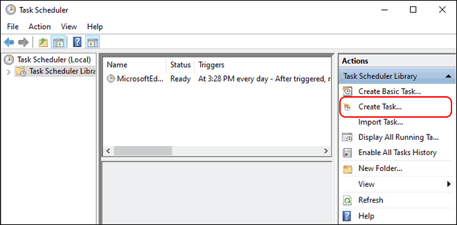 Click Create Task In Task Manager