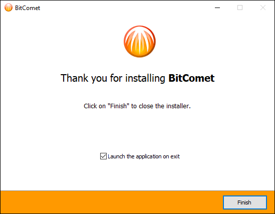 Click Finish To Exit Bitcomet Installation Wizard