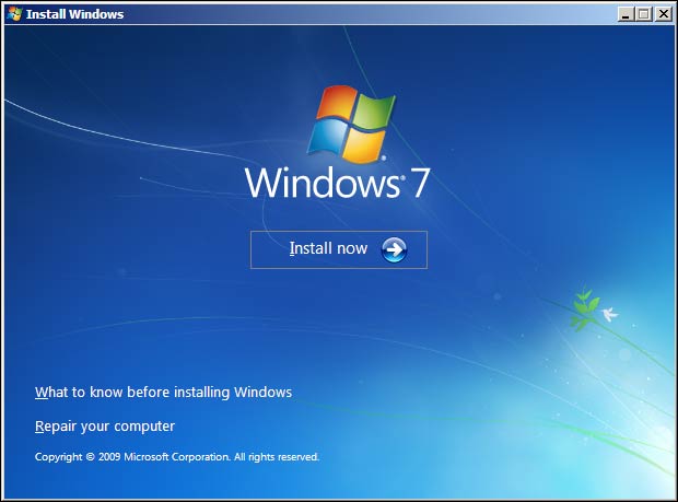 Click Install Now To Start Installation Of Windows 7