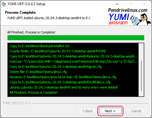 Click Next After Adding Iso To Bootable Usb Using Yumi