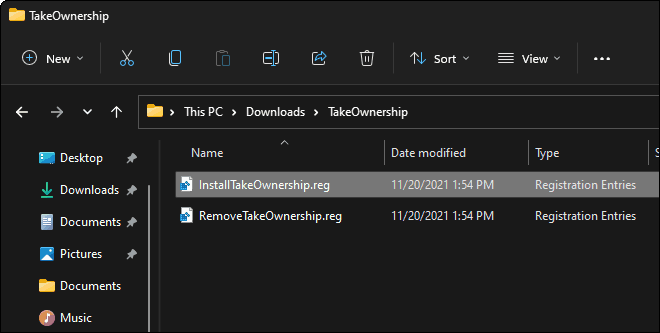 Download Extract And Run Install Take Ownership Reg File