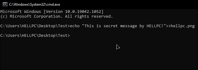 Embed Secret Message Into Image Using Echo Command Steganography