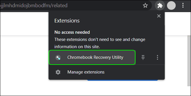 Launch Chromebook Recovery Utility From Extension In Chrome