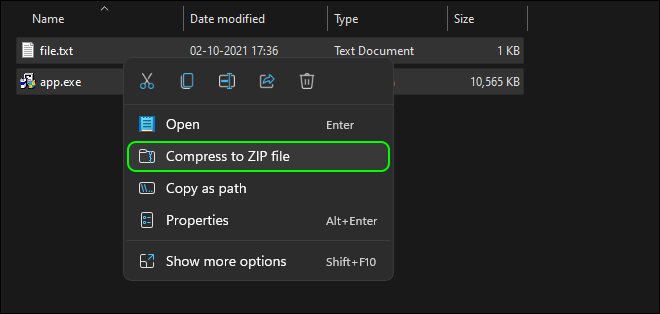 Select And Zip All Your Files That You Want To Hide Behind The Image