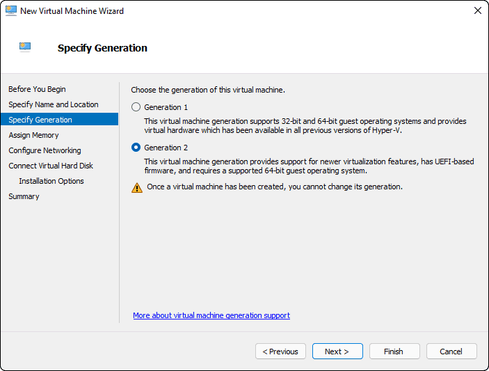Select The Generation Of Vm And Click Next - create vm windows 11