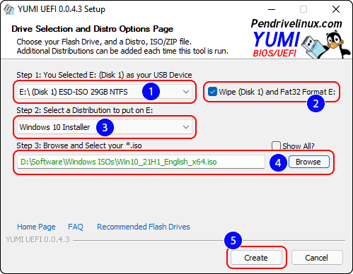 Select Your Usb Check Format Usb Select Distribution And Browse To Iso File Finally Click Create