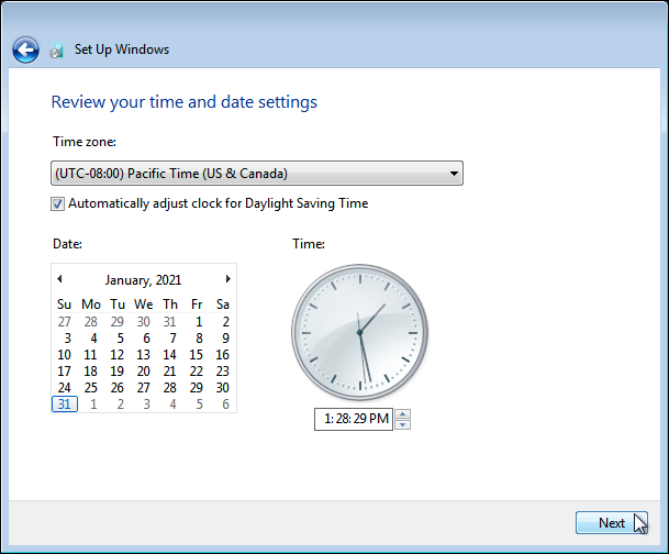 Set Time And Date Settings In Windows 7