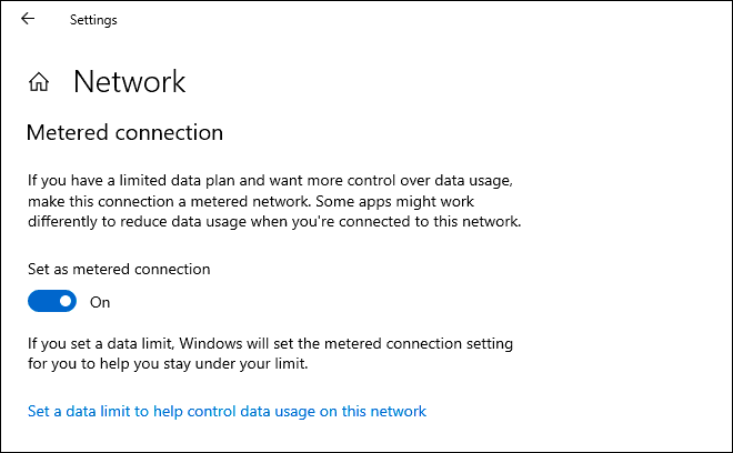 Set Your Network Connection As Metered to Reduce Data Usage in Windows 10