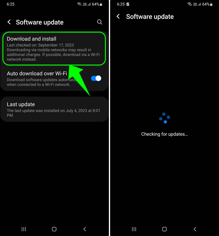 Tap on Download and Install to Check for the Updates