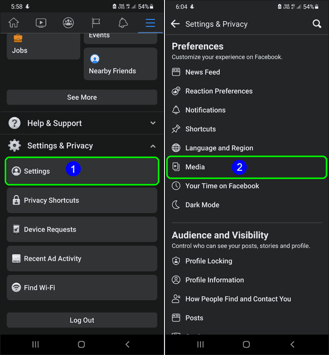 Tap On Settings And Select Media From Preferences