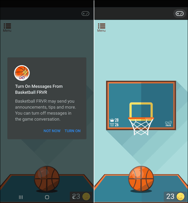 Turn On Or Off Messages From Game And Play Basketball Instant Game In Facebook