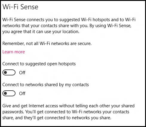 Turn On Or Off Wifi Sense In Windows 10