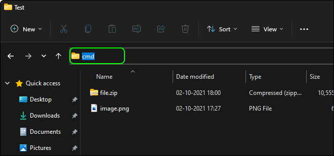 Type Cmd In The Address Bar And Press Enter To Open Cmd In Same Folder Location