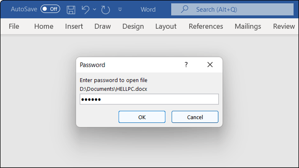 Type The Password To Open Encrypted file