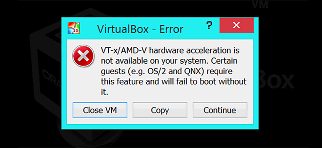 Virtual Box Installation Error