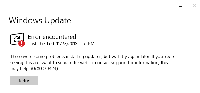 Windows Update Errors In Windows 10