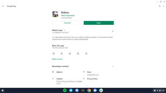 Install Roblox from Play Store on your Chromebook