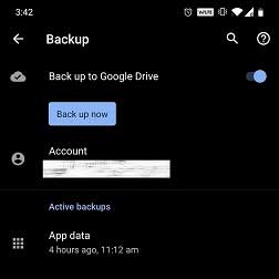 Google Drive backup issue fixed