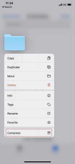 select folder to compress zip files
